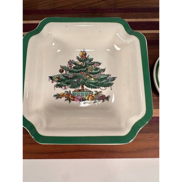 CHRISTMAS Lot of 2 SPODE Items Small Dish and Tree Teacup Ornament. - Picture 2 of 13